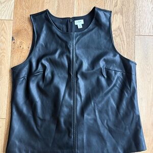J. Crew Black Faux Leather Top